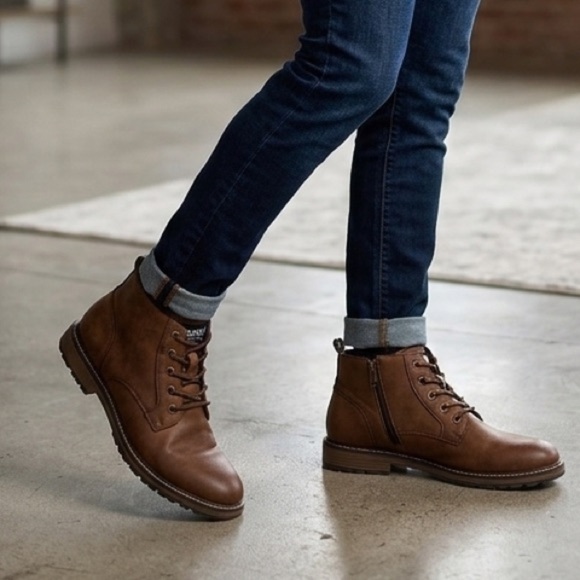 Steve Madden Tan Leather Lace-Up Boots main image 10